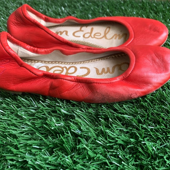 Sam Edelman Floyd Nappa Flats in Red - Picture 5 of 5